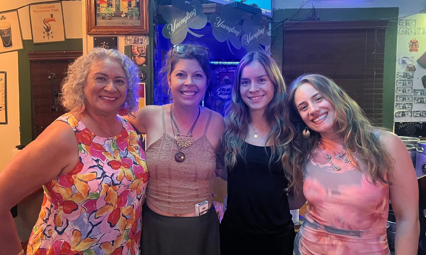 Four women singers and songwriters at Ann O'Malley's for Her Song