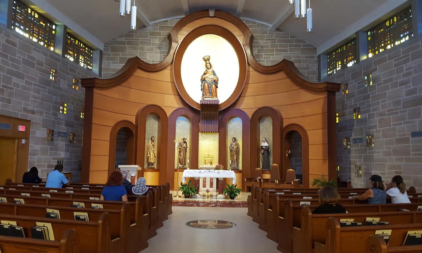The interior of the National Shrine of Our Lady of La Leche in St. Augustine