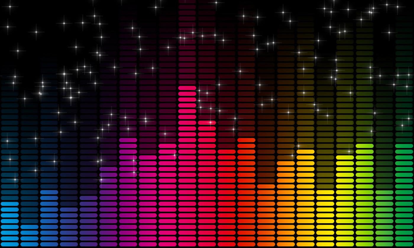 Colorful DJ sound waves