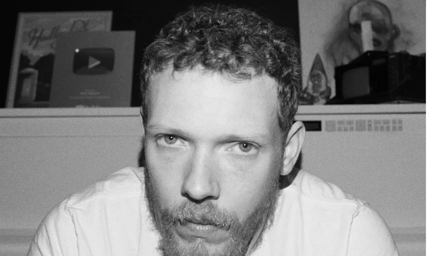 Matt Maeson poses in a black-and-white photograph.