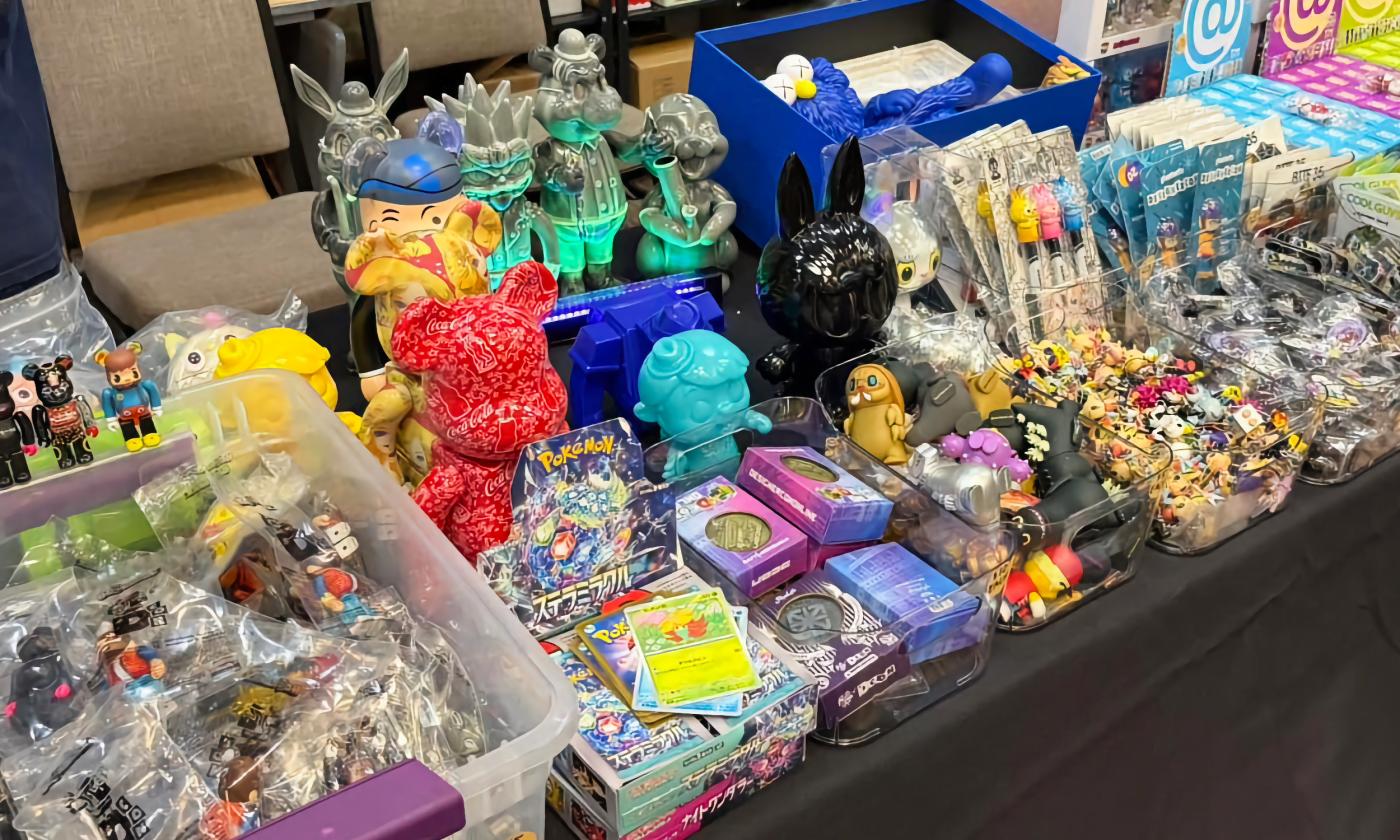 A display of collectable toys from a vendor at a Collectorfest