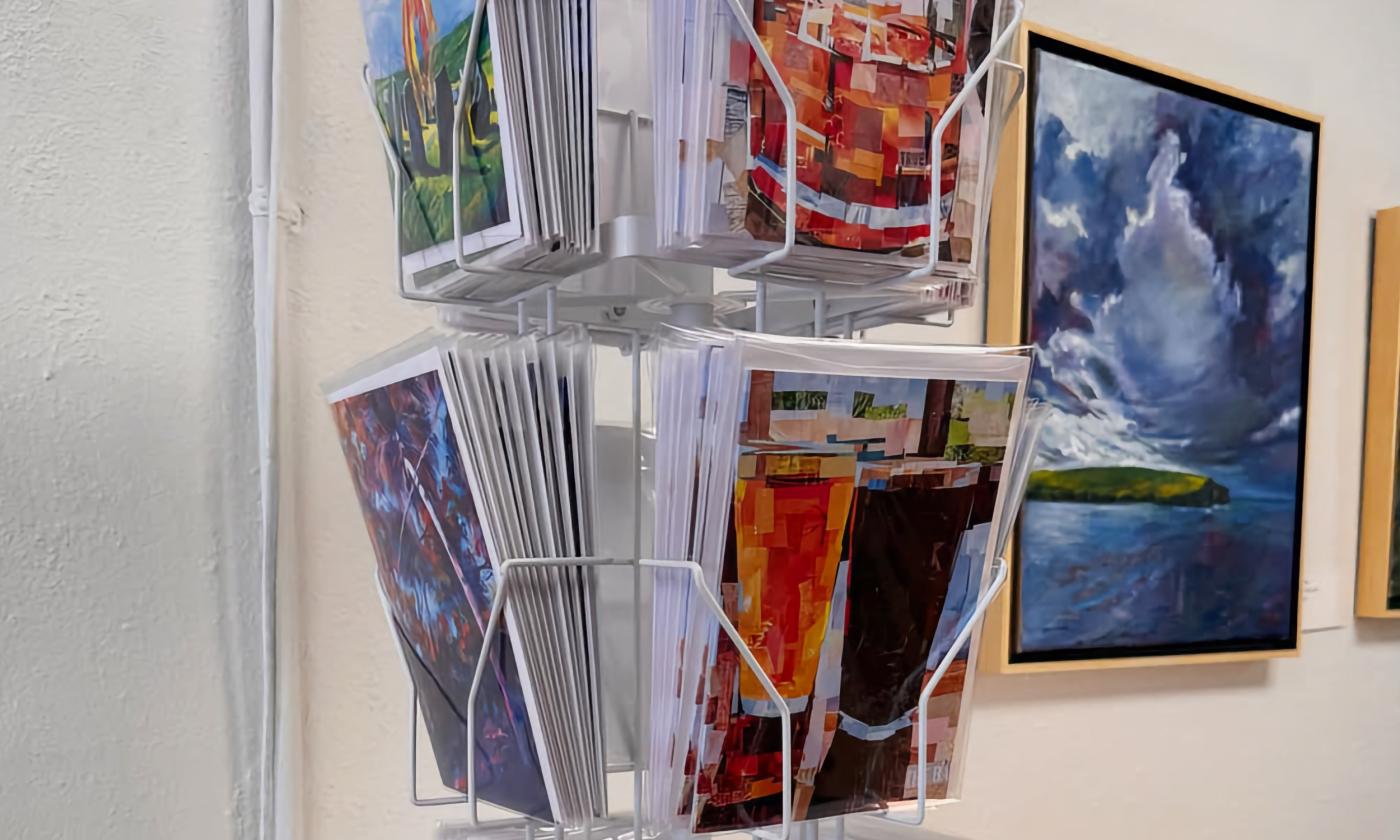 Multiple art prints displayed