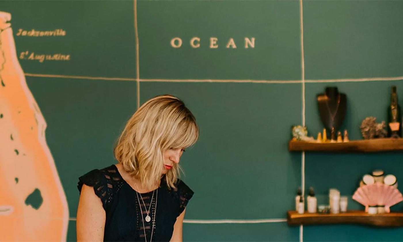 Laurel Baker, Jewelry Designer, at Anchor Boutique in St. Augustine.