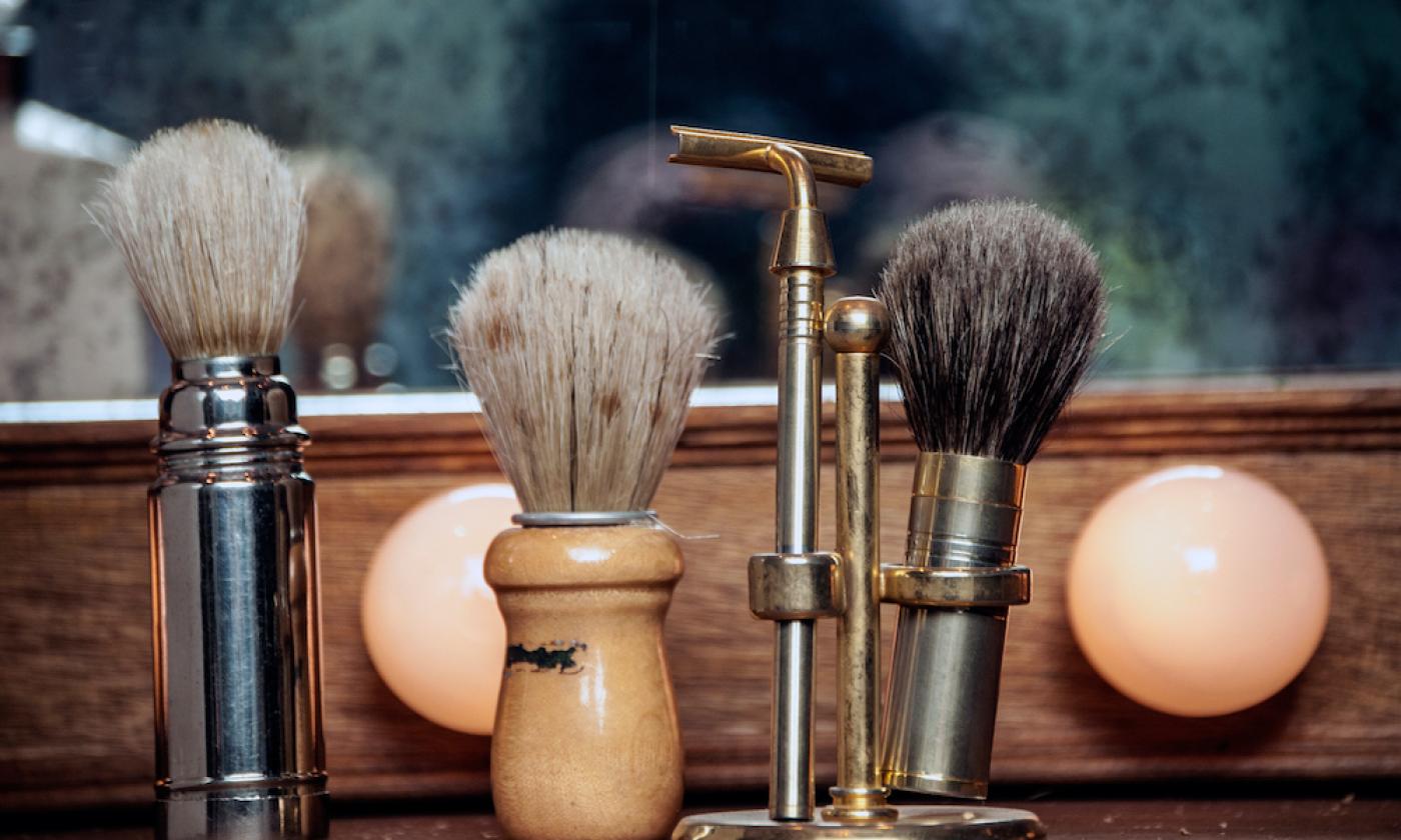 Barber tools on display at Aroma Haircut in St. Johns, FL