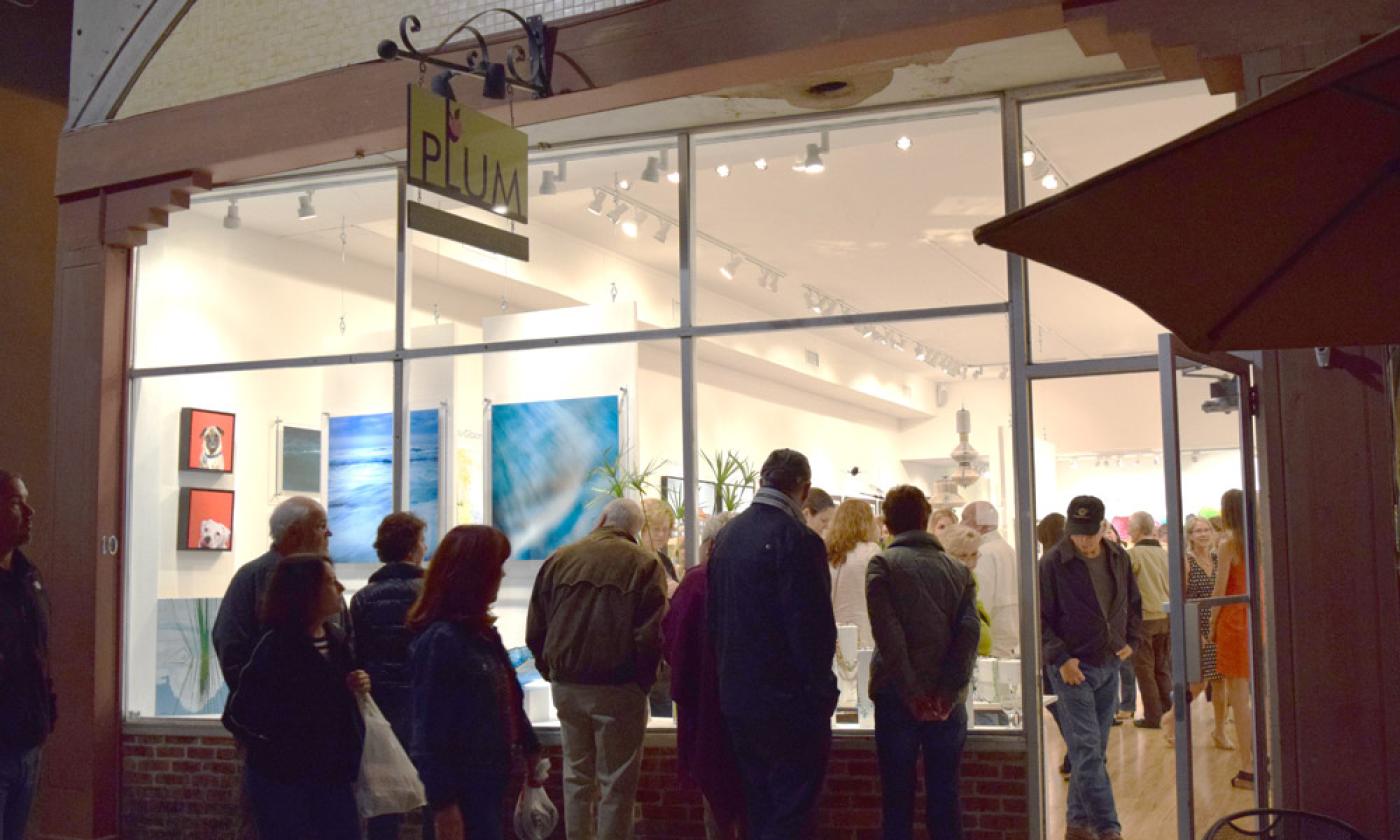 The Plum Contemporary Art Gallery during the First Friday Art Walk.