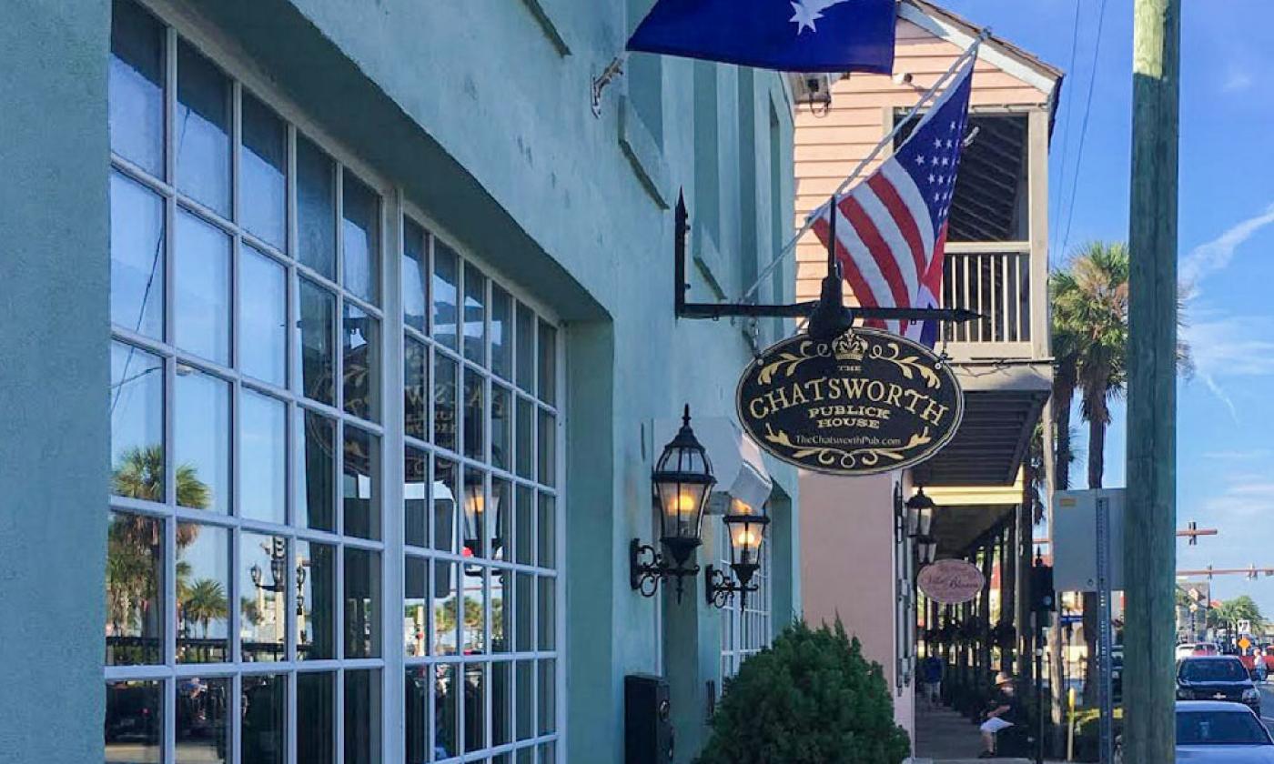 The Chatsworth Pub and Tea Room is located just across from the downtown marina in St. Augustine, FL.