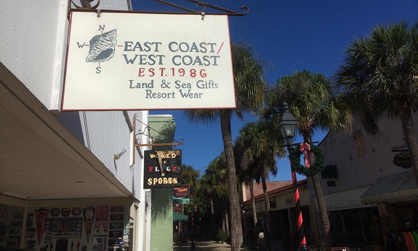 The outdoor store sign for East Coast/West Coast