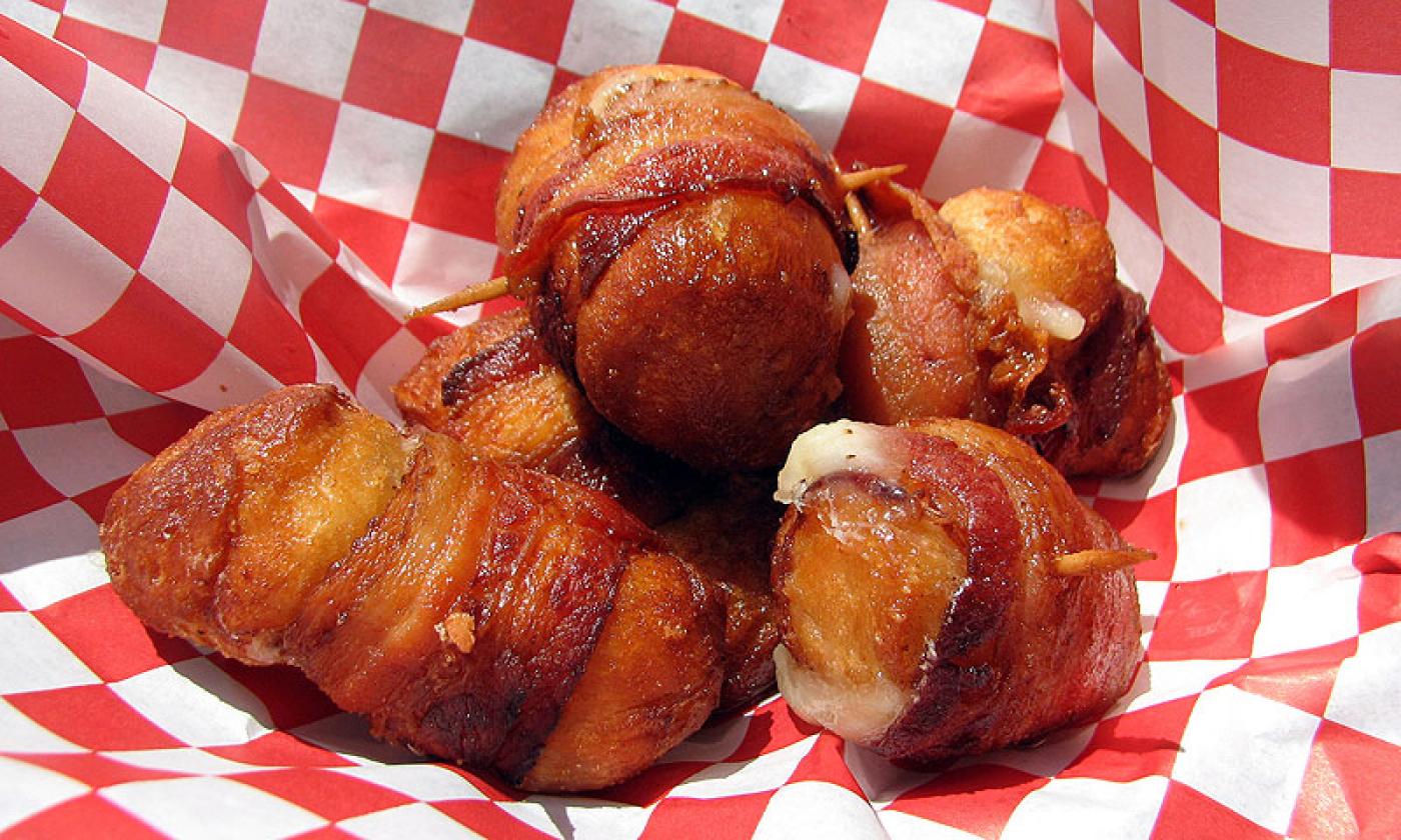 Bacon appetizers at the Bacon Nation Festival in St. Augustine. 