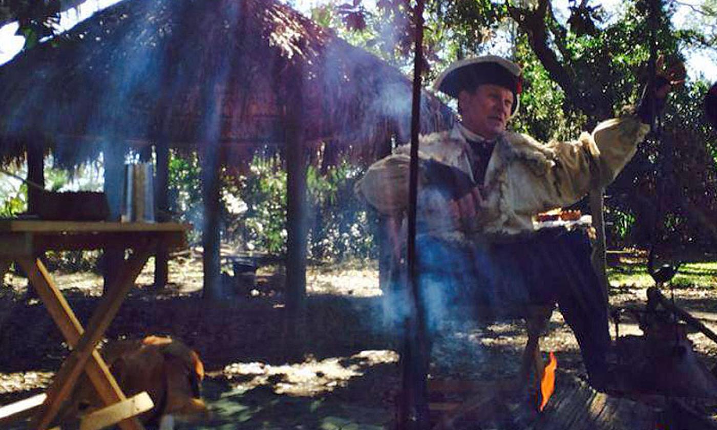 Living history demonstrations at Fort Mose. 