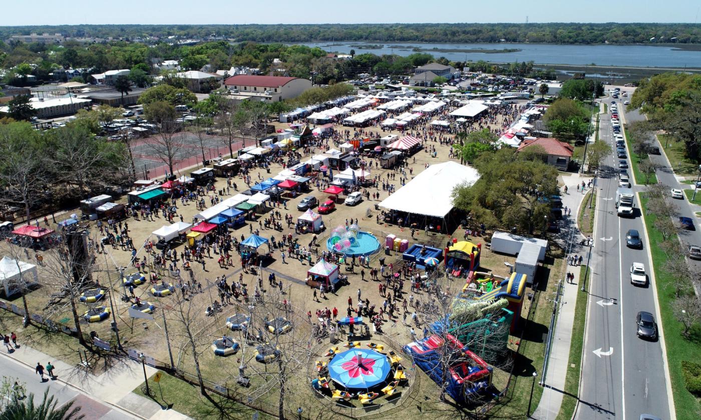 This aerial photo of the Lions Club Spring Festival was taken by Madi Mack, Courtesy of Lions Club Spring Festival