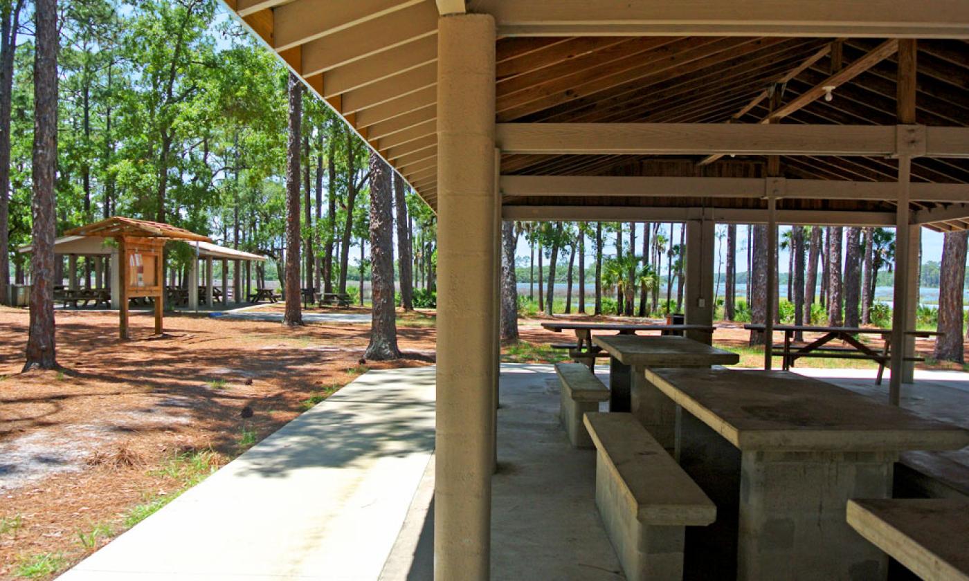 The picnic pavilion at Faver-Dykes State Park.