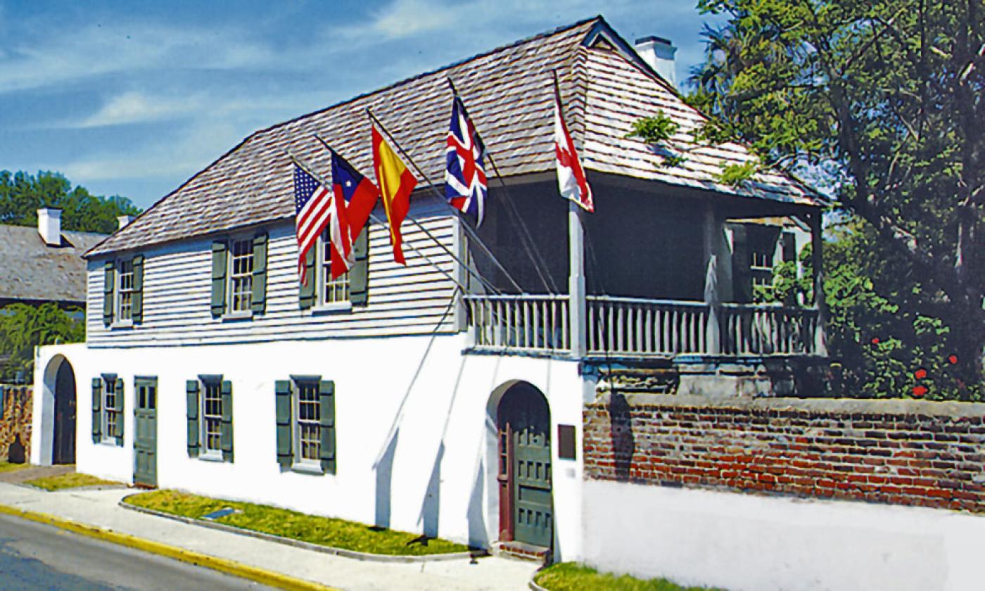 Front view of the Oldest House Museum Complex off St. Francis Street.