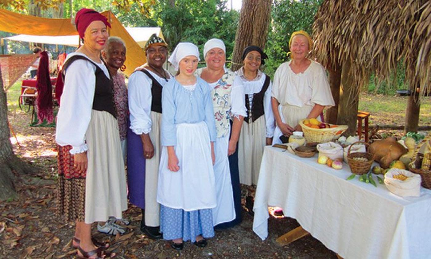 Historic re-enactors showcase the food that was grown and eaten at Fort Mose in the mid-1700s.