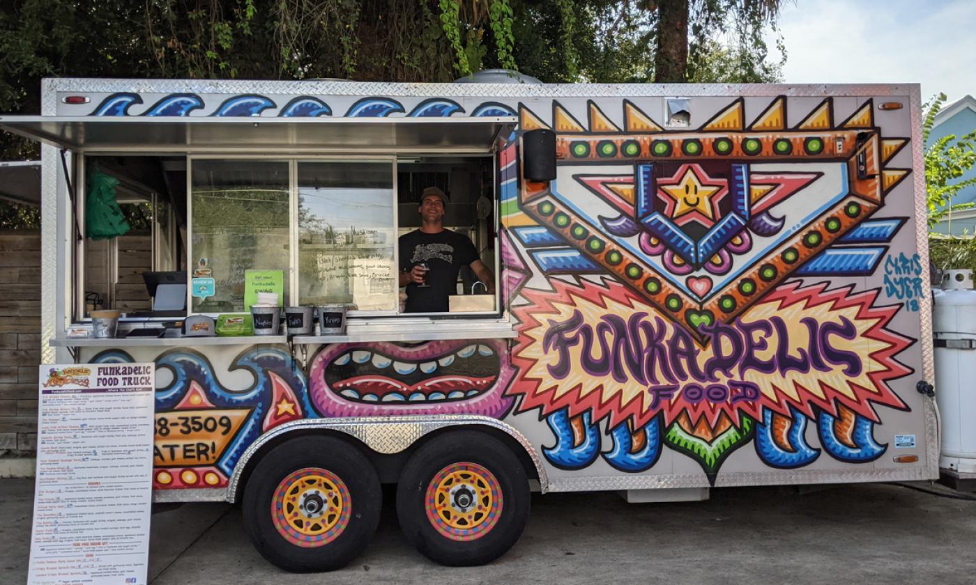 Funkadelic Food Truck, now located at Dog Rose Brew Pub in St. Augustine.