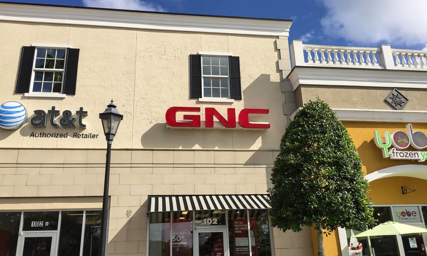 The outside of the GNC store at Cobblestone