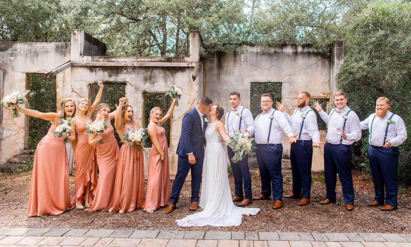 A bridal party at Hope Pavilion in Ponte Vedra.
