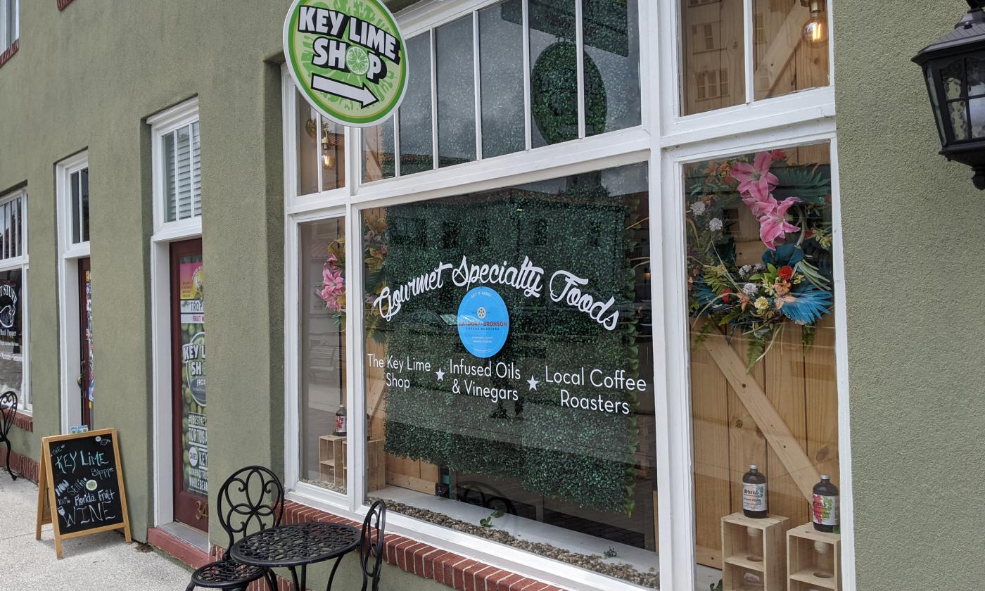 The entrance of The Key Lime Shop in St. Augustine.