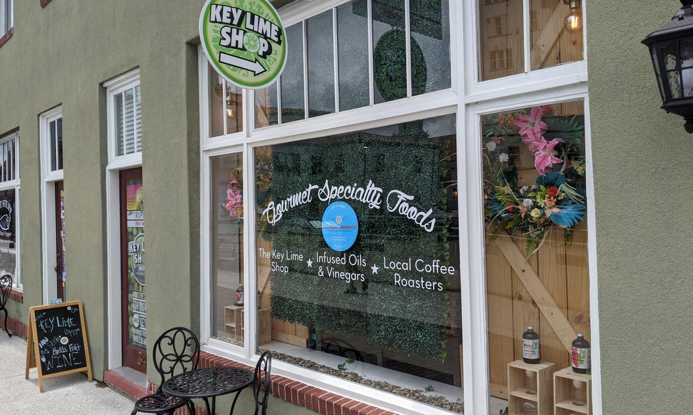 The entrance of The Key Lime Shop in St. Augustine.