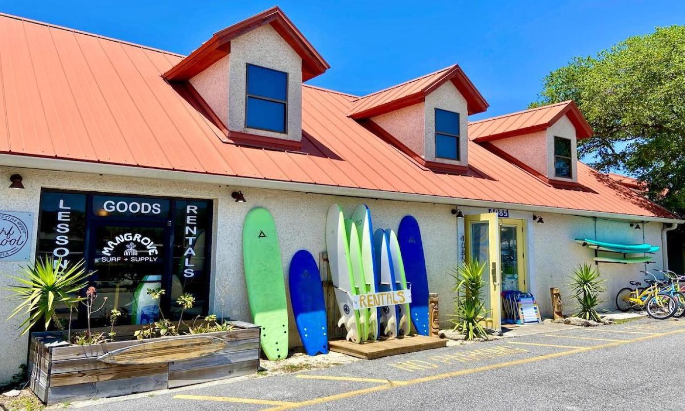 Outside Mangrove Surf + Supply in St. Augustine.