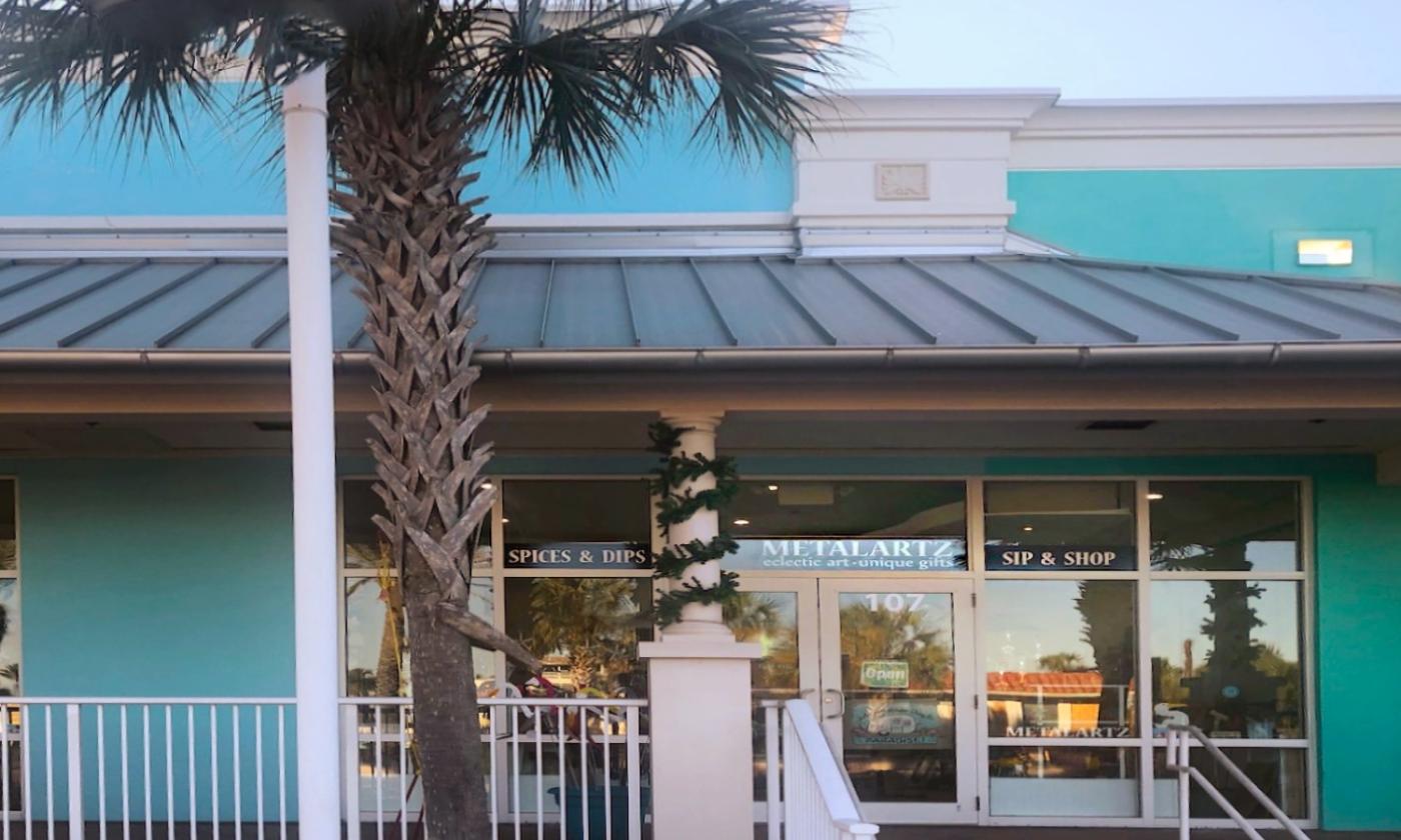 Outside MetalArtz Gallery in St. Augustine's Vilano Beach.