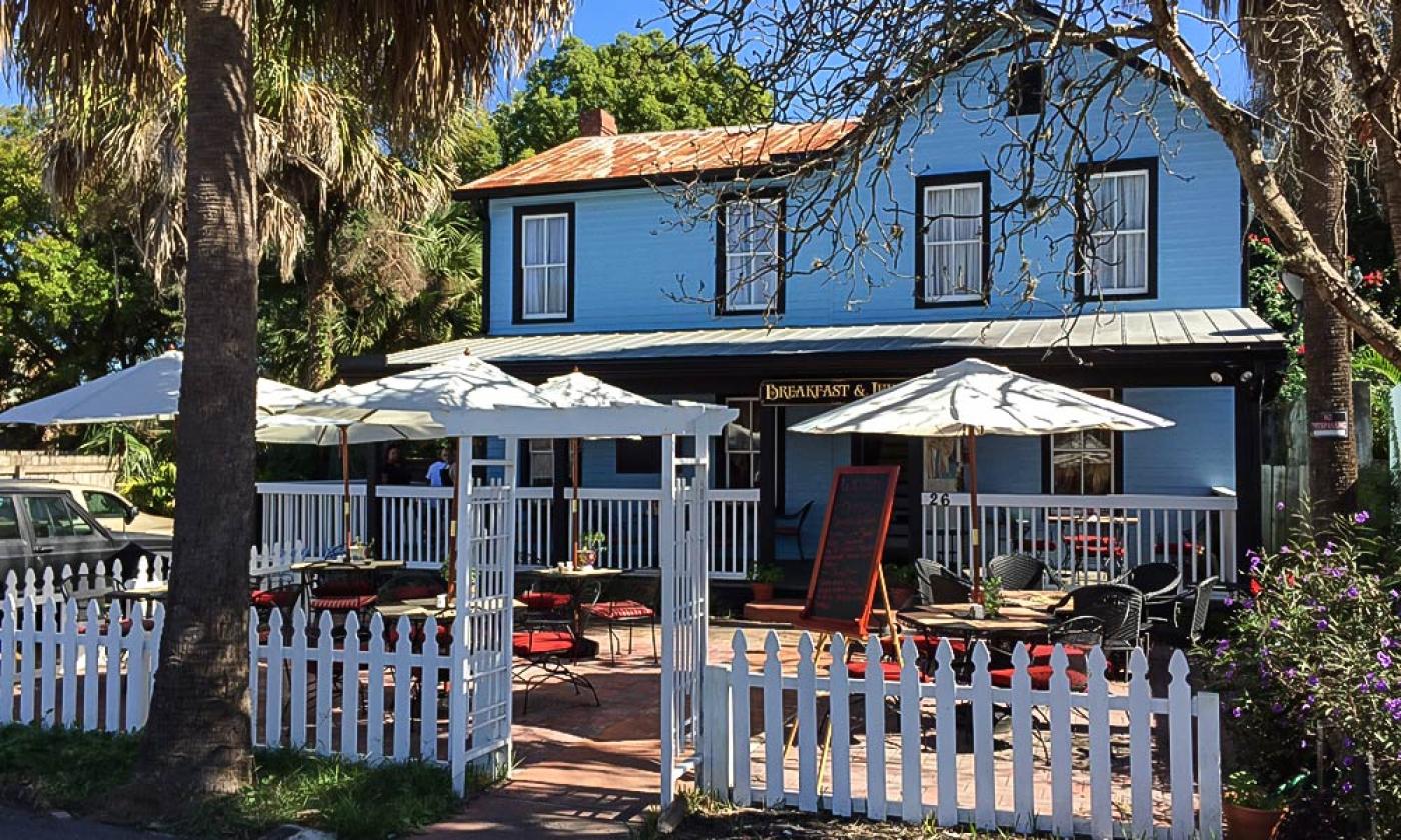 Moon and Sun Cafe serves breakfast and lunch in downtown St. Augustine, Florida.