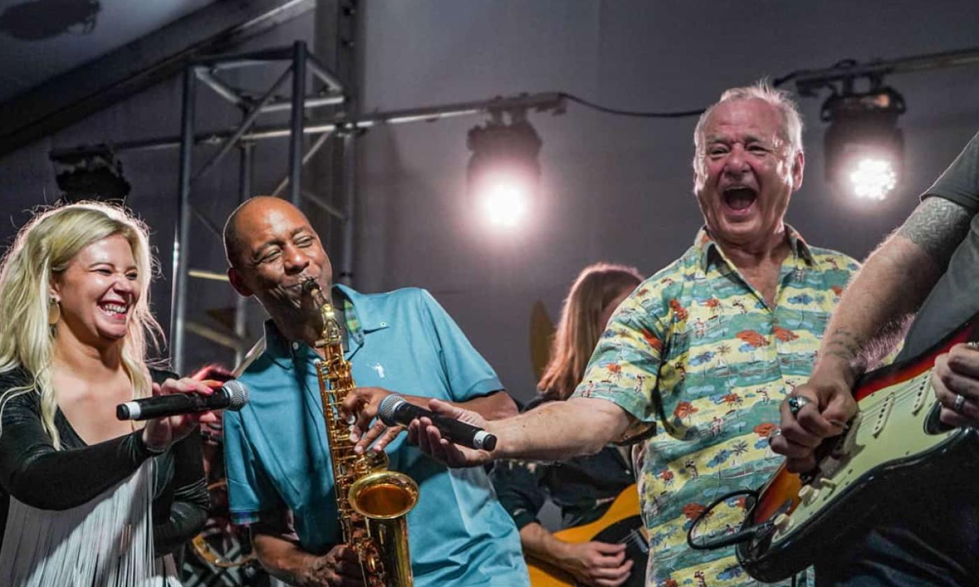 Bill Murray rocking with the band at the Murray Brothers Golf Tournament in St. Augustine.