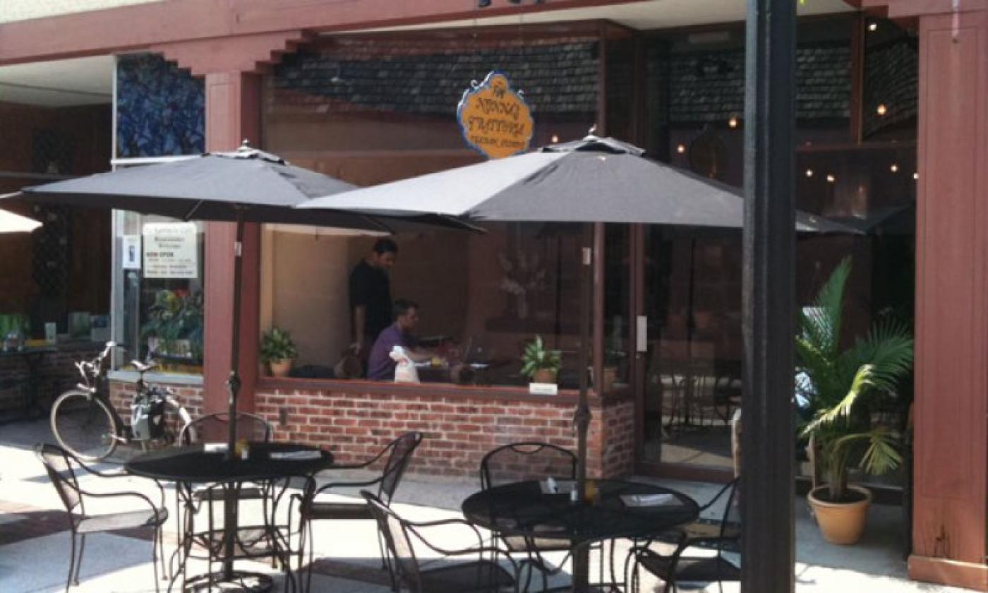The sidewalk cafe at Nonna's Trattoria on Aviles Street in St. Augustine, Florida.