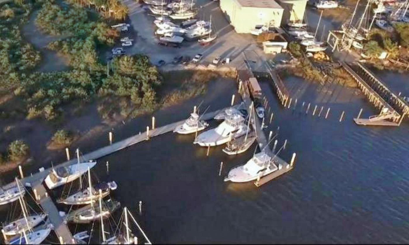 A bird's-eye view of Oasis Boatyard in St. Augustine.