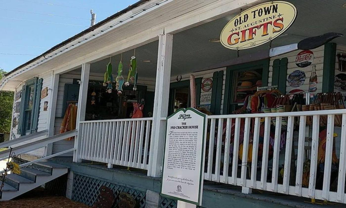 Outside Old Town Gifts & Sign Shop in St. Augustine, FL.