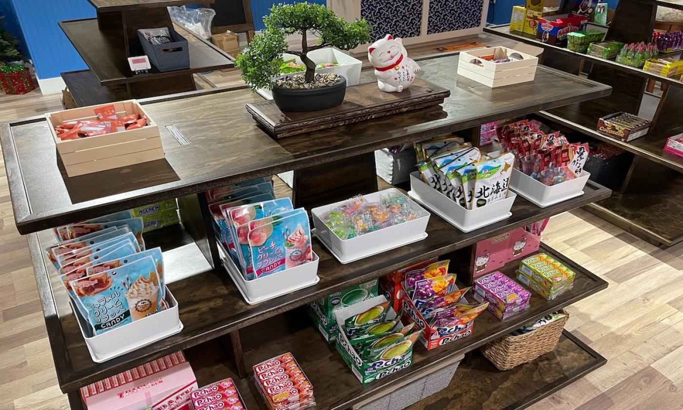 A display of candy brands from Japan offered at Passport Sweets in St. Augustine.