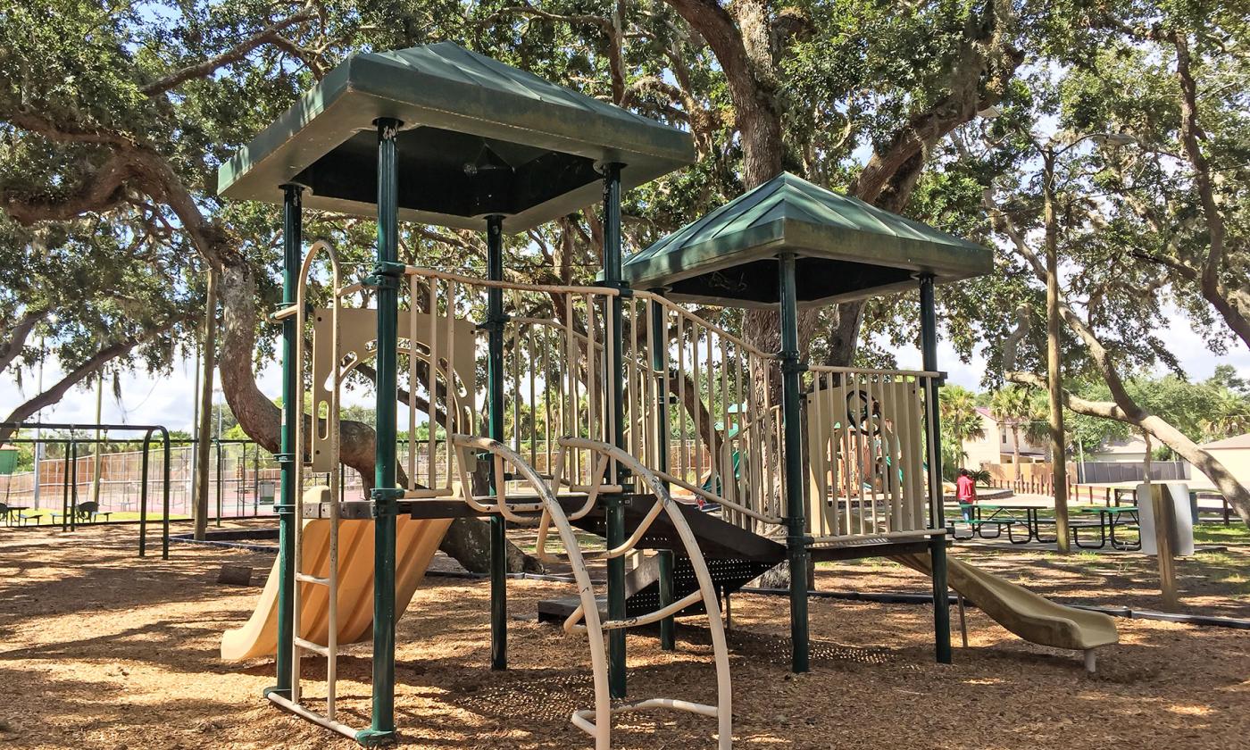 The playground set at Ron Parker Park