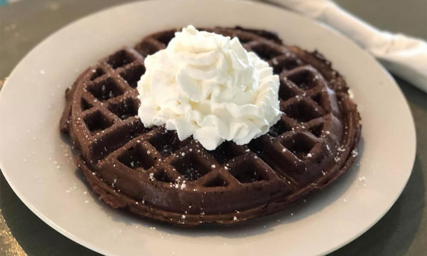 A chocolate Belgian Waffle at Connolly's Shore Grill in St. Augustine.