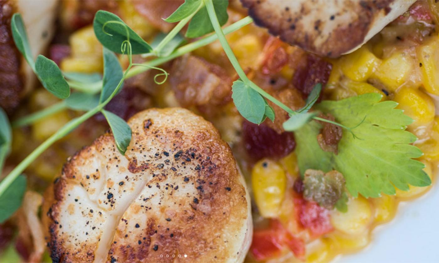 Scallops at Harvest & Reel in the Embassy Suites by Hilton Oceanside Resort on St. Augustine Beach.