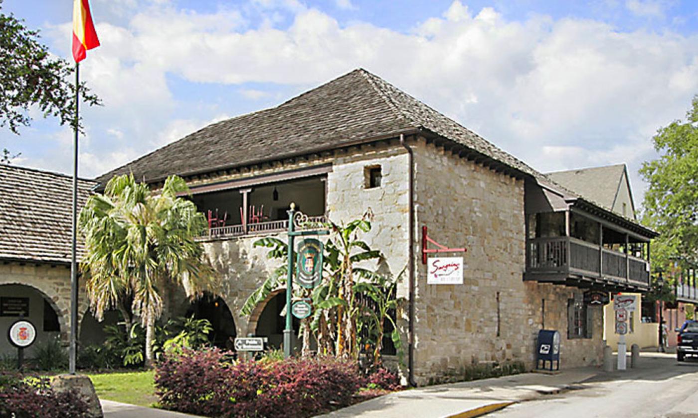 The exterior of Sangrias Wine and Tapas Bar in St. Augustine.