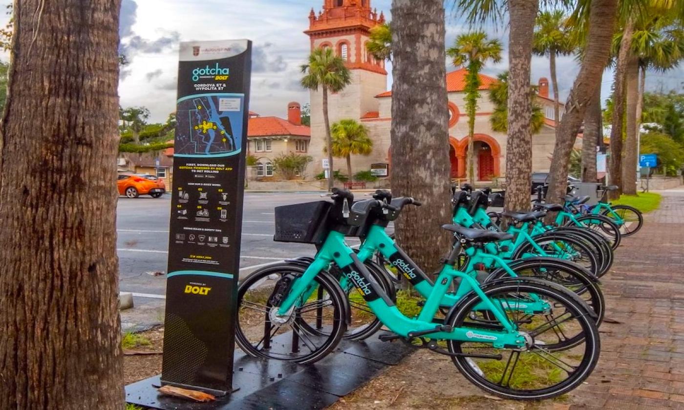 Gotcha Bike Sharing program is available in historic downtown St. Augustine, FL.