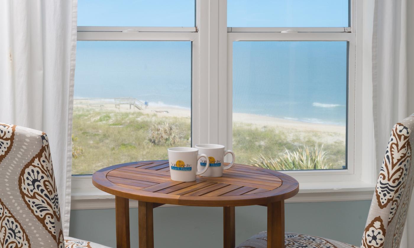 Drinking coffee with the view of the ocean at Saint Augustine Beach House 