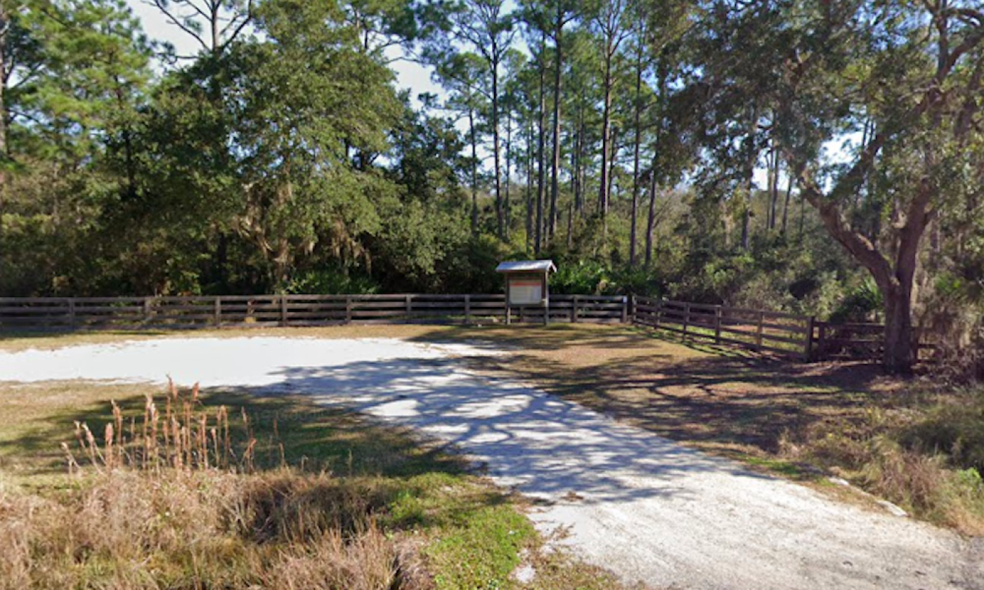 Entrance and Parking at Stokes Landing Conservation Area in St. Augustine, Florida