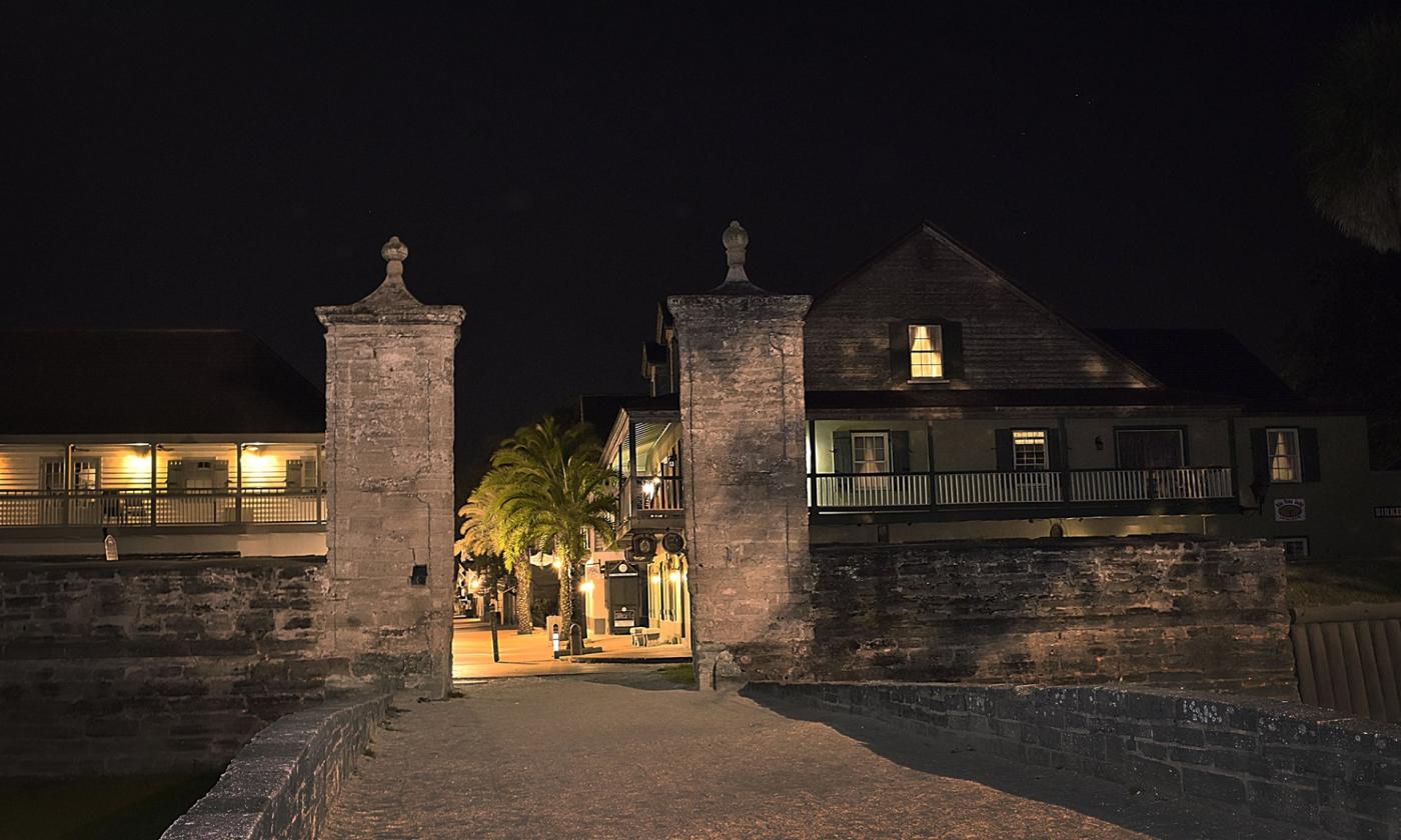 City gates on Old City Ghosts in St. Augustine, FL.