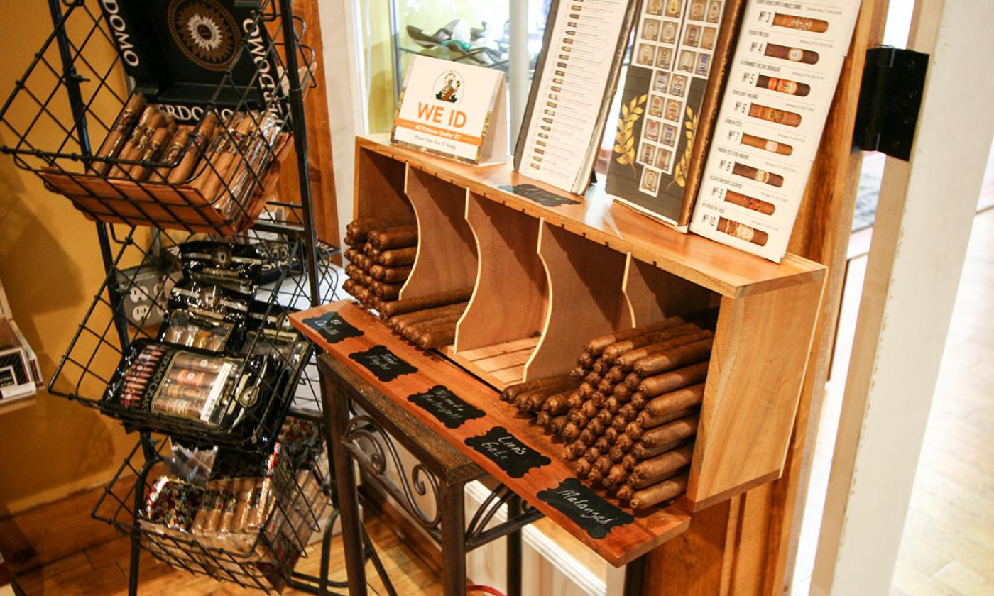 A cigar display with several options to choose from