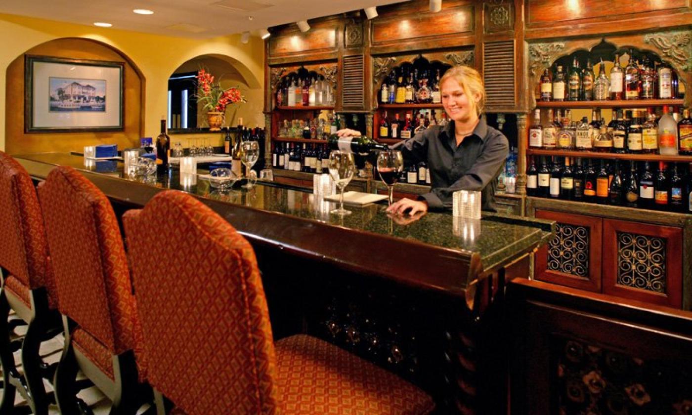 The bar at the Hilton's Aviles Restaurant in St. Augustine, FL.