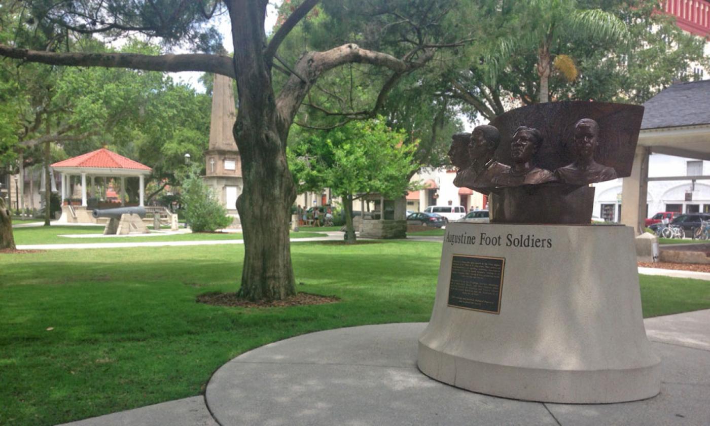 The Foot Soldiers Monument commemorates St. Augustine residents who fought for civil rights in the city