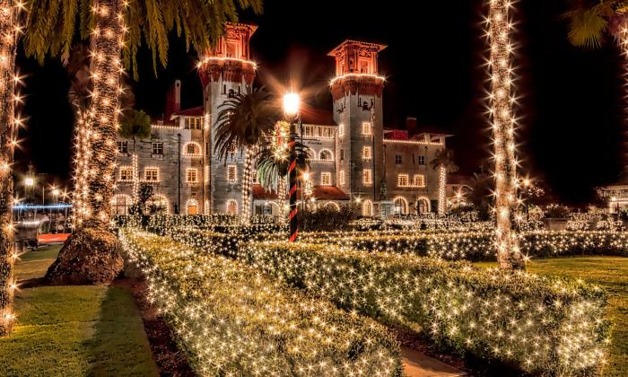 The Lightner Grounds in St. Augustine, with thousands of white lights