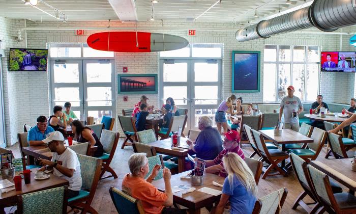 The main dining room at Salt Life Food Shack in St. Augustine, FL.