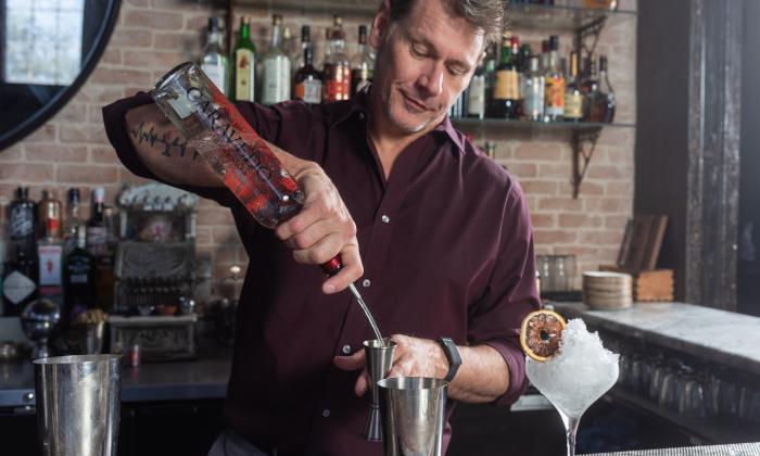 Creating cocktail magic at The Ice Plant.