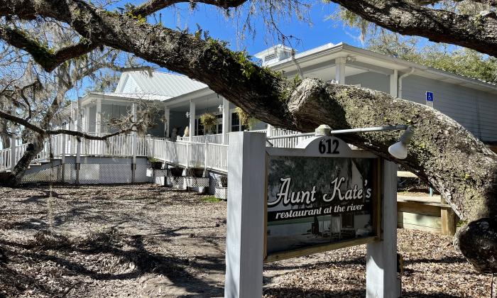 The exterior of Aunt Kate's on a sunny day