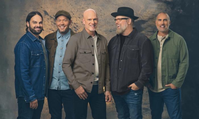 MercyMe smiles and poses for the camera