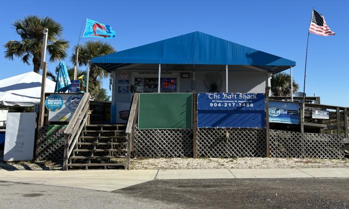 The exterior of The Bait Shack building