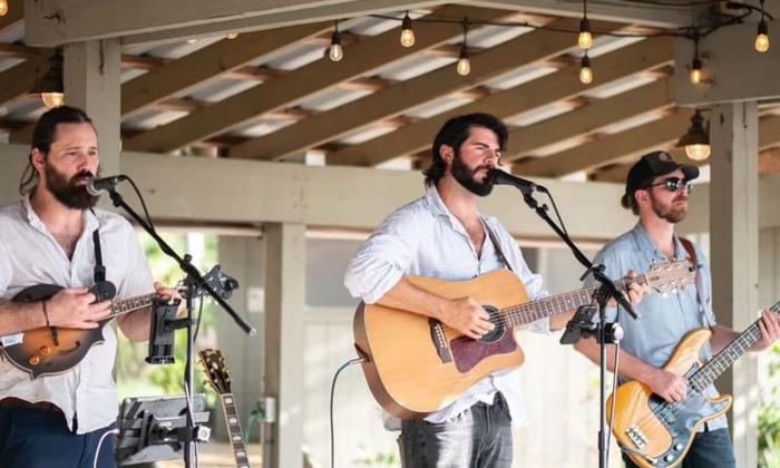 The band, Highwater Honky, playing onstage