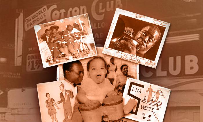 A sepia-toned montage from Louis Armstrong's daughter