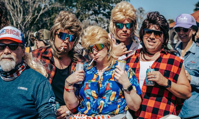 Attendees dress as different versions of a "Florida Man"
